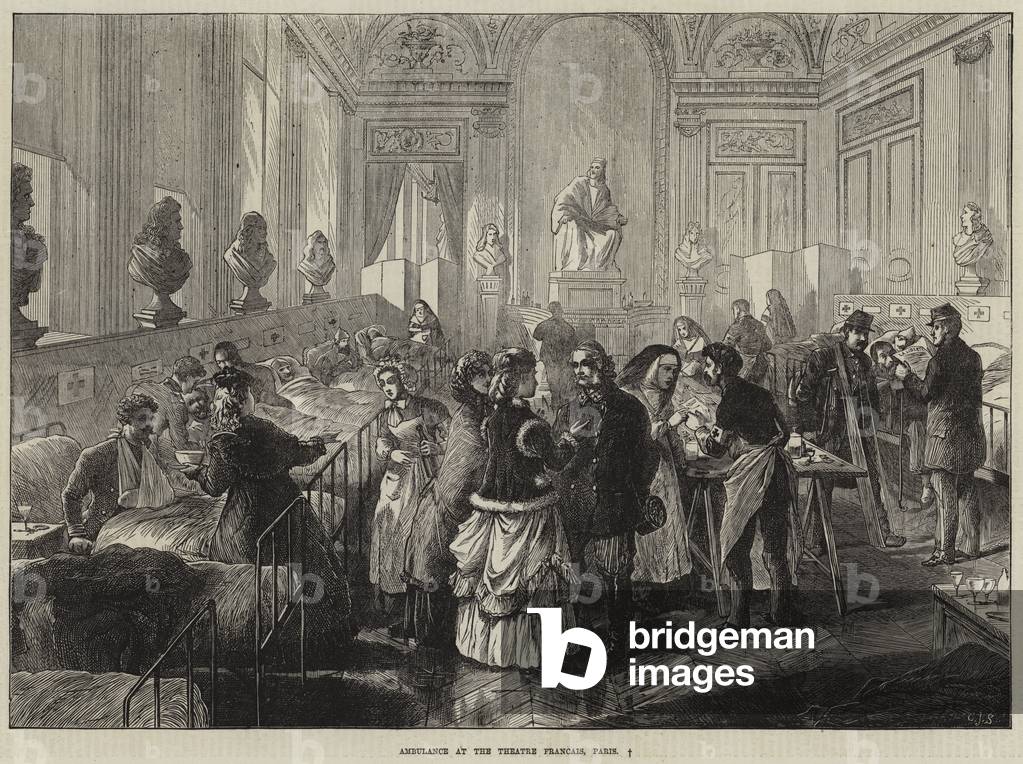Ambulance at the Theatre Francais, Paris (engraving)