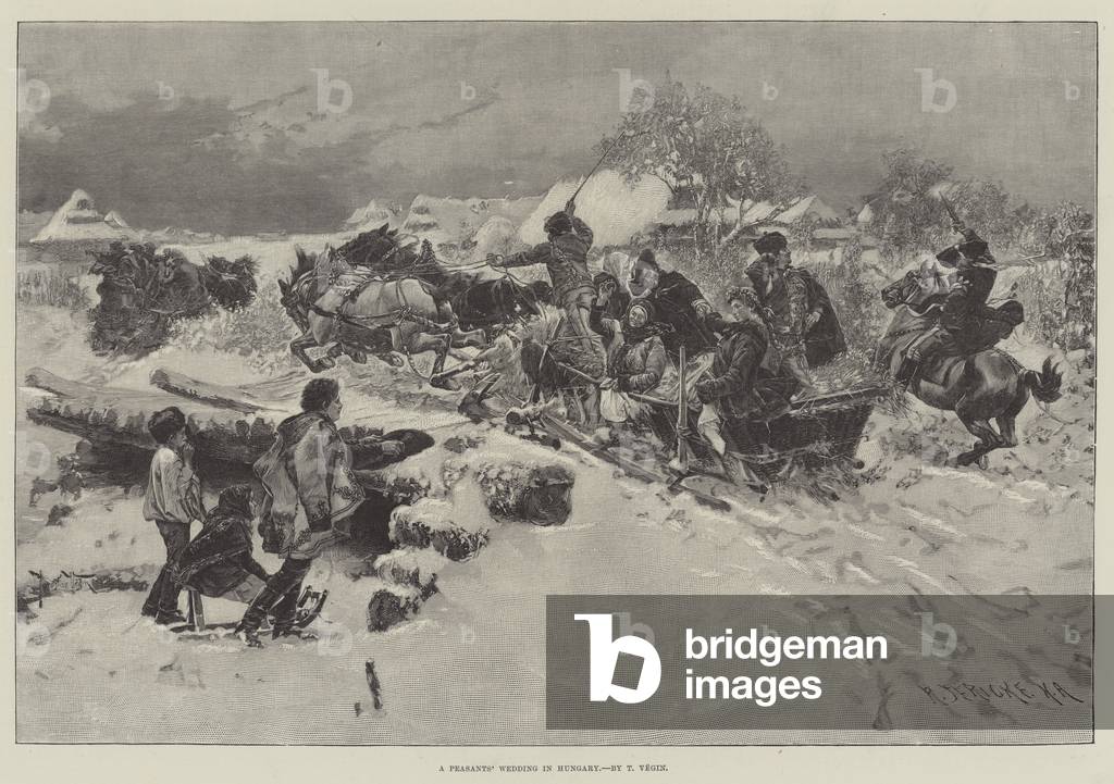 A Peasants' Wedding in Hungary (engraving)