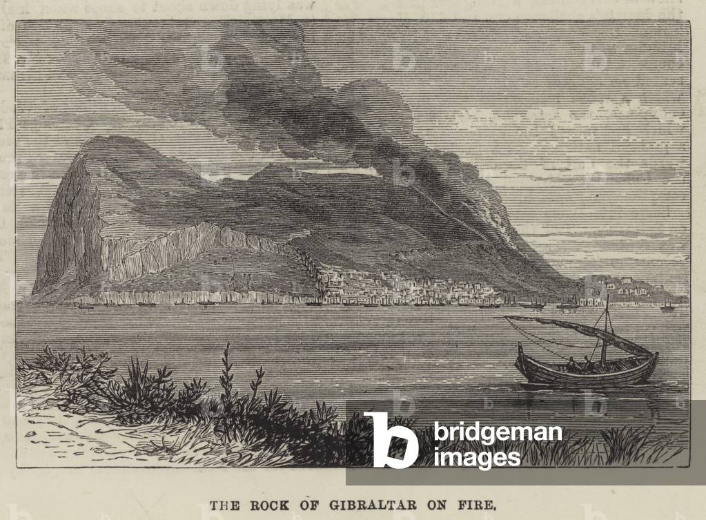 The Rock of Gibraltar on Fire (engraving)