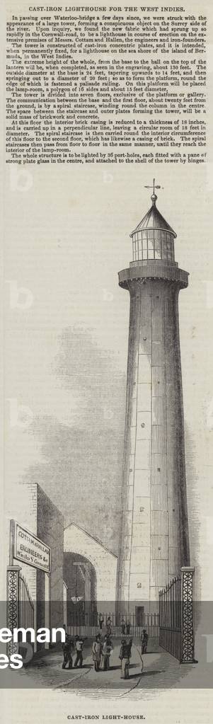 Cast-Iron Lighthouse for the West Indies (engraving)
