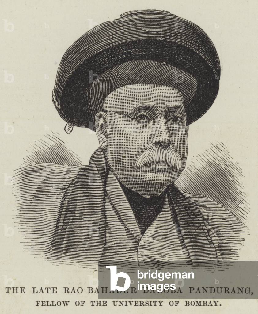 The late Rao Bahadur Dadoba Pandurang, Fellow of the University of Bombay (engraving)