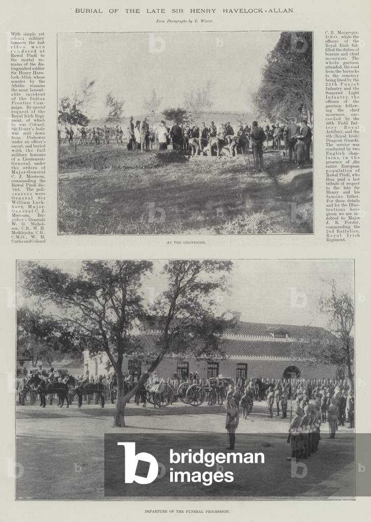 Burial of the late Sir Henry Havelock-Allan (engraving)