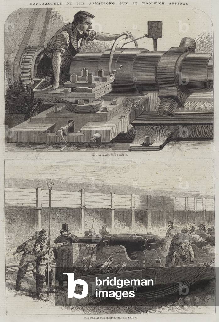 Manufacture of the Armstrong Gun at Woolwich Arsenal (engraving)