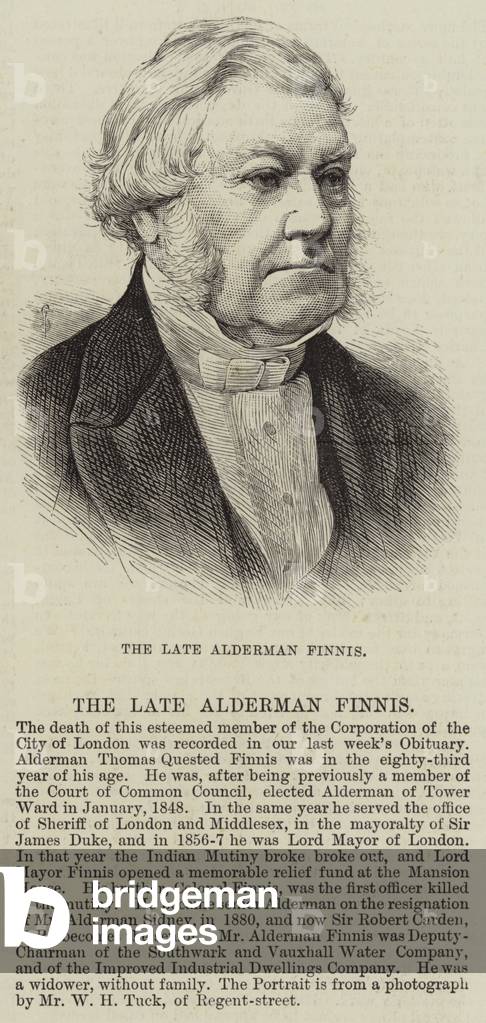 The Late Alderman Finnis (engraving)