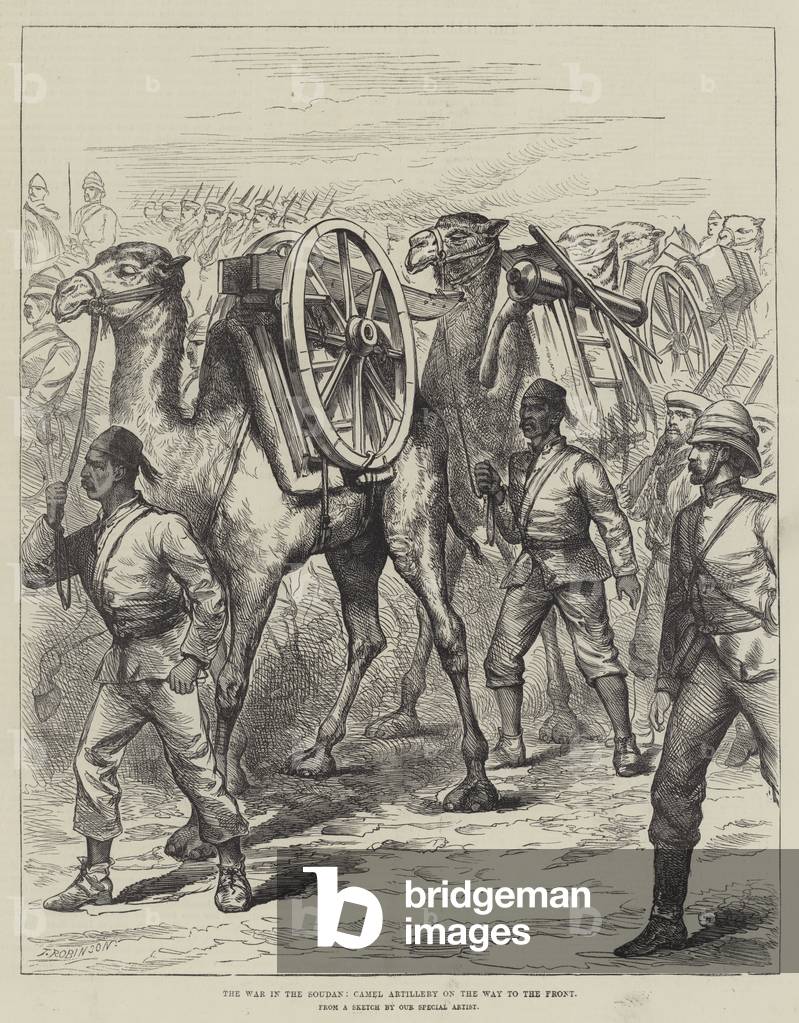 The War in the Soudan, Camel Artillery on the Way to the Front (engraving)