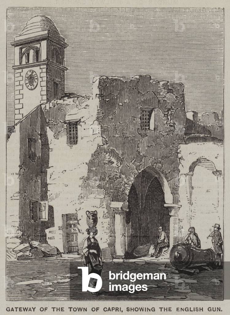 Gateway of the Town of Capri, showing the English Gun (engraving)