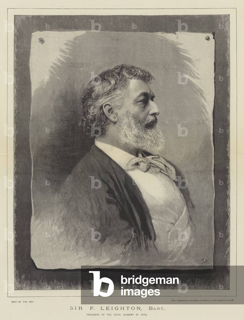 Sir F Leighton, Baronet, President of the Royal Academy of Arts (engraving)