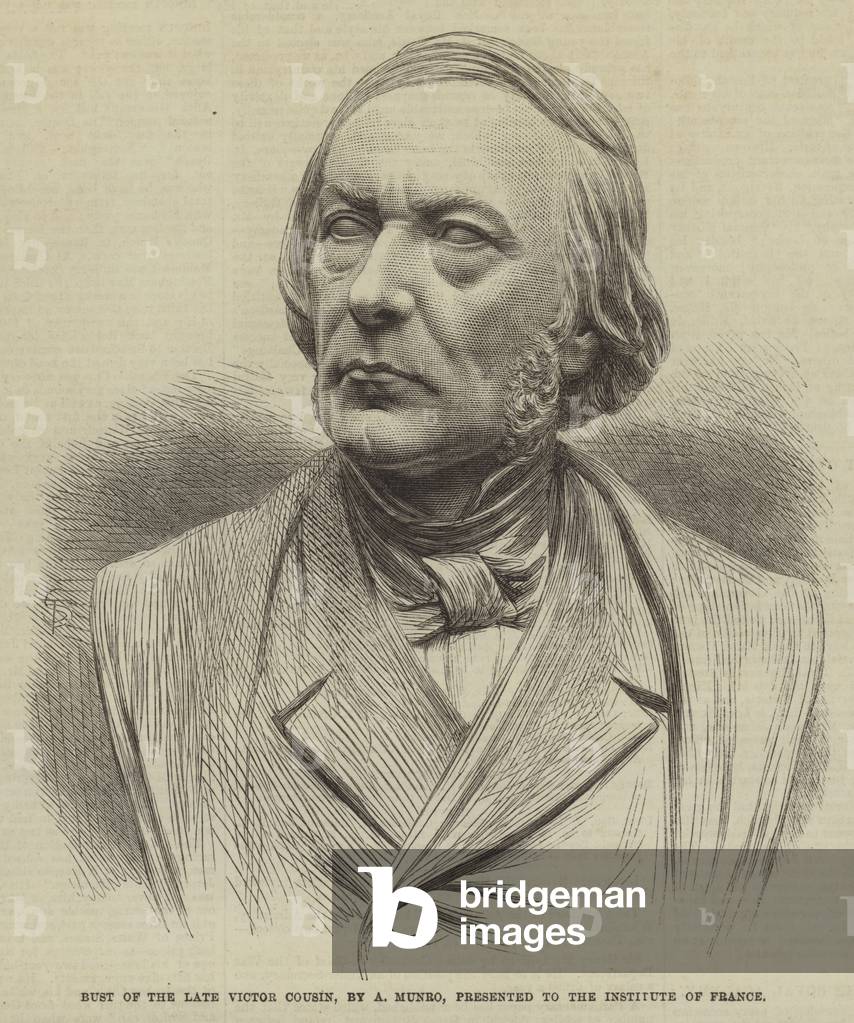 Bust of the late Victor Cousin, by A Munro, presented to the Institute of France (engraving)