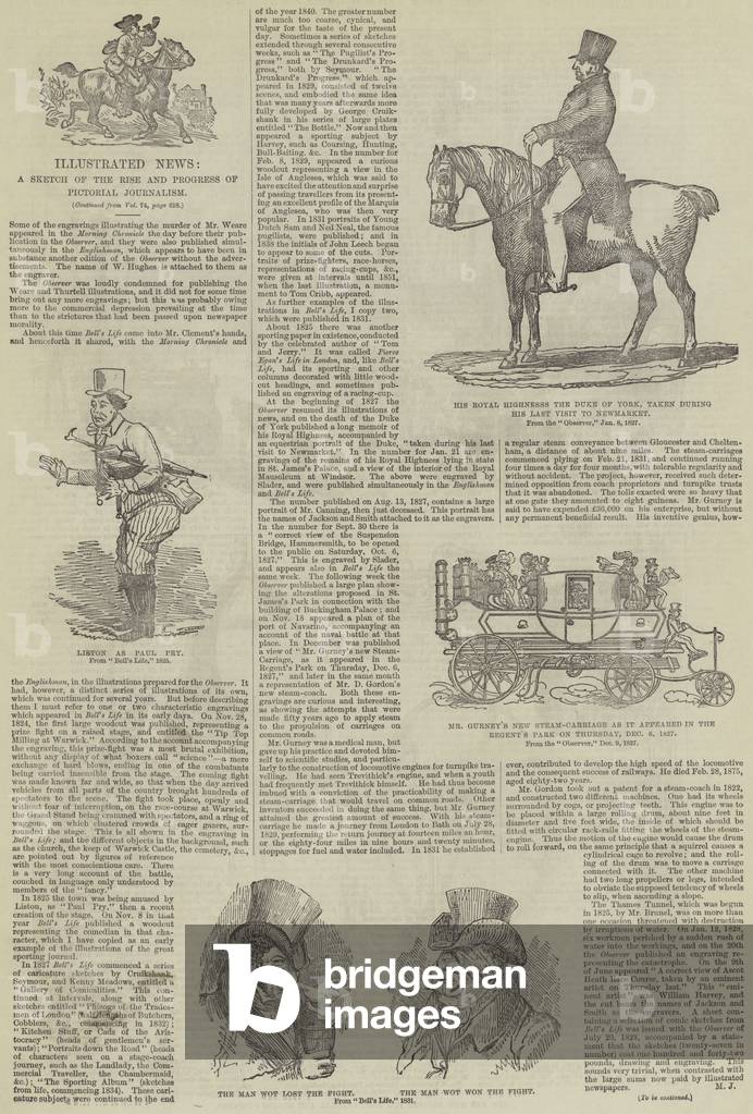 Illustrated News, a Sketch of the Rise and Progress of Pictorial Journalism (engraving)
