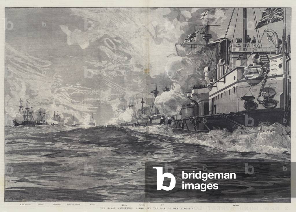 The Naval Manoeuvres, Action off the Isle of Man, 3 August (engraving)