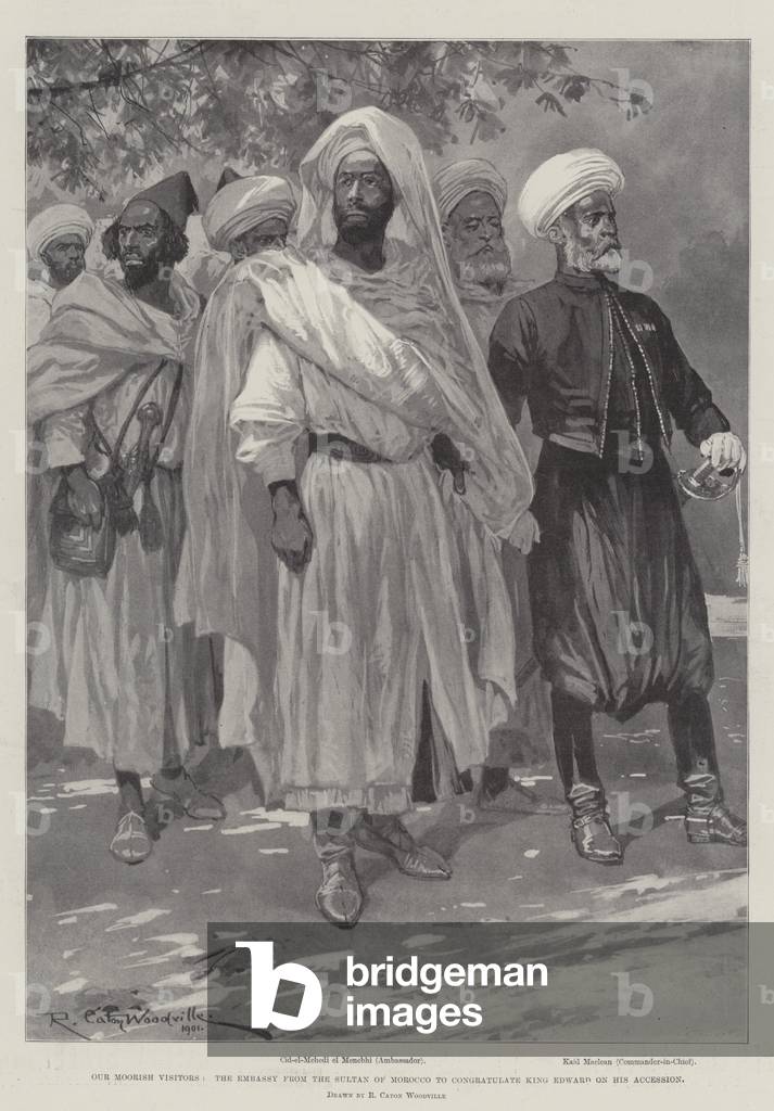 Our Moorish Visitors, the Embassy from the Sultan of Morocco to congratulate King Edward on his Accession (litho)
