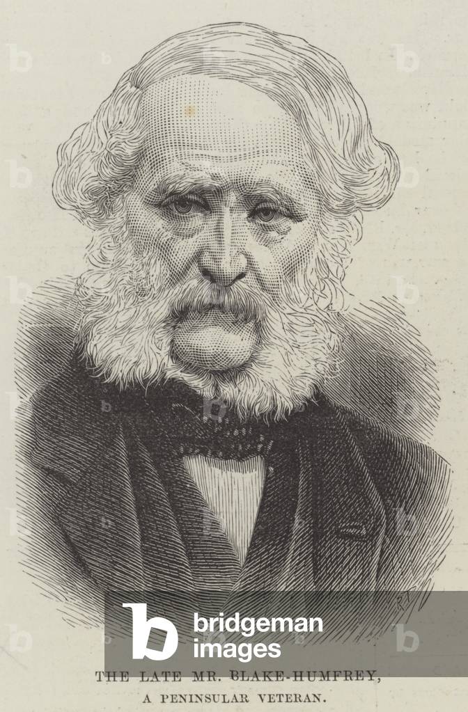 The late Mr Blake-Humfrey, a Peninsular Veteran (engraving)