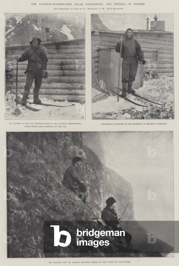 The Jackson-Harmsworth Polar Expedition, the Finding of Nansen (b/w photo)
