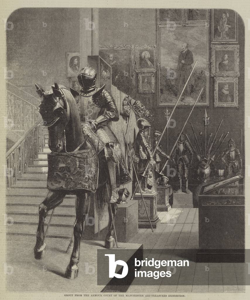 Group from the Armour Court of the Manchester Art-Treasures Exhibition (engraving)