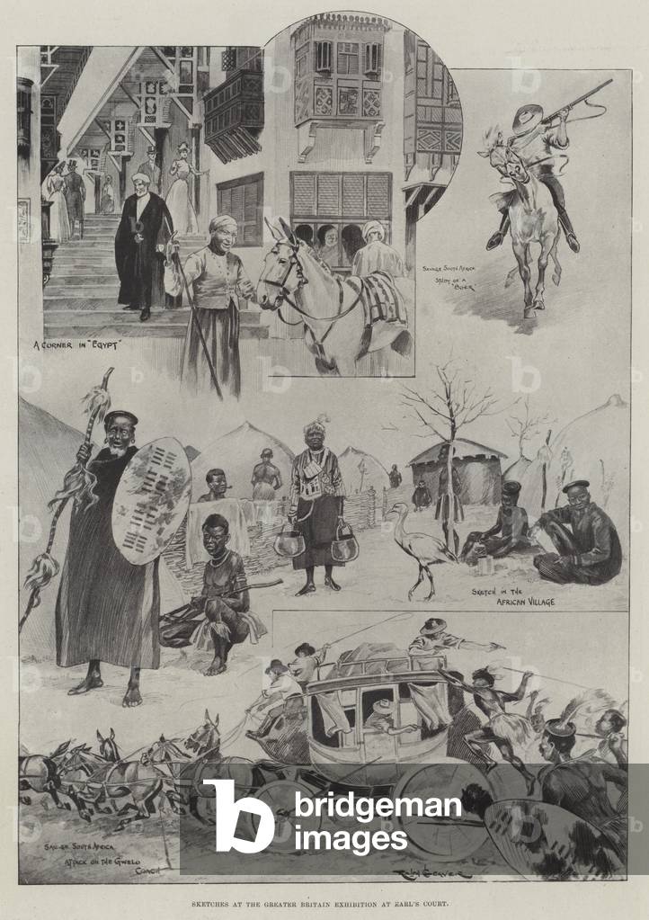 Sketches at the Greater Britain Exhibition at Earl's Court (engraving)