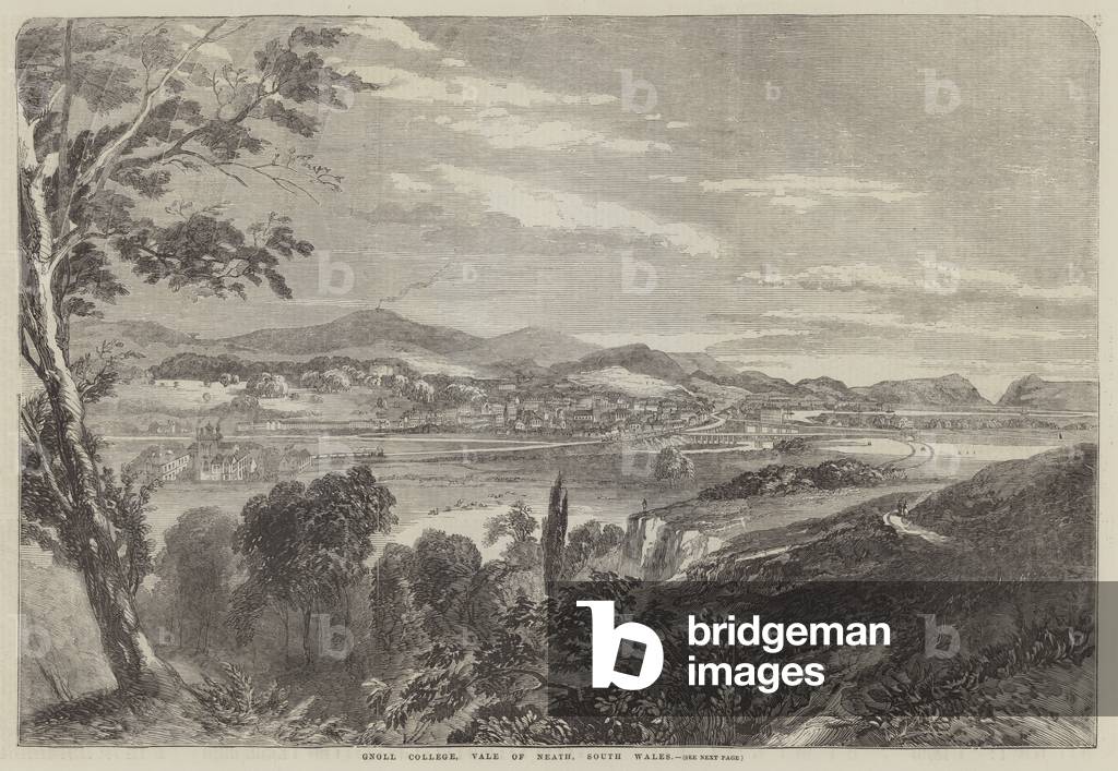 Gnoll College, Vale of Neath, South Wales (engraving)
