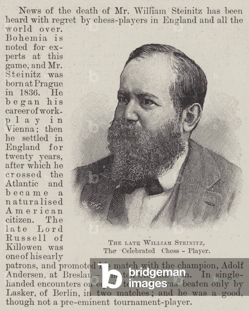 The late William Steinitz, the Celebrated Chess-Player (engraving)