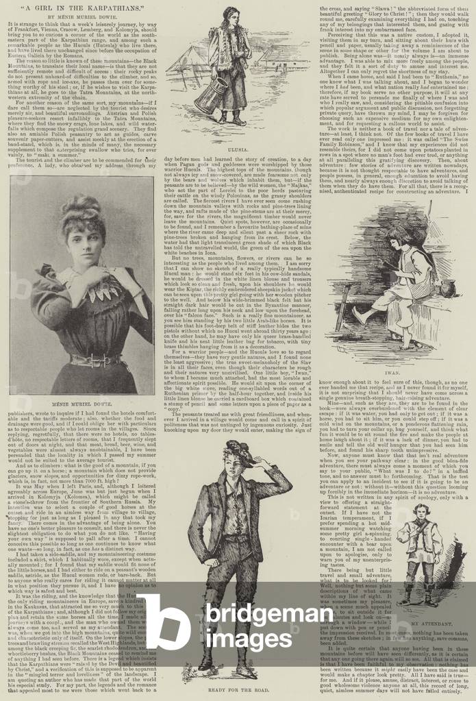 A Girl in the Karpathians, by Menie Muriel Dowie (engraving)