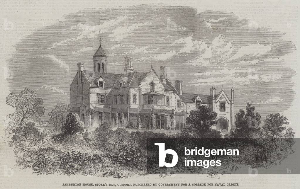 Ashburton House, Stoke's Bay, Gosport, purchased by Government for a College for Naval Cadets (engraving)