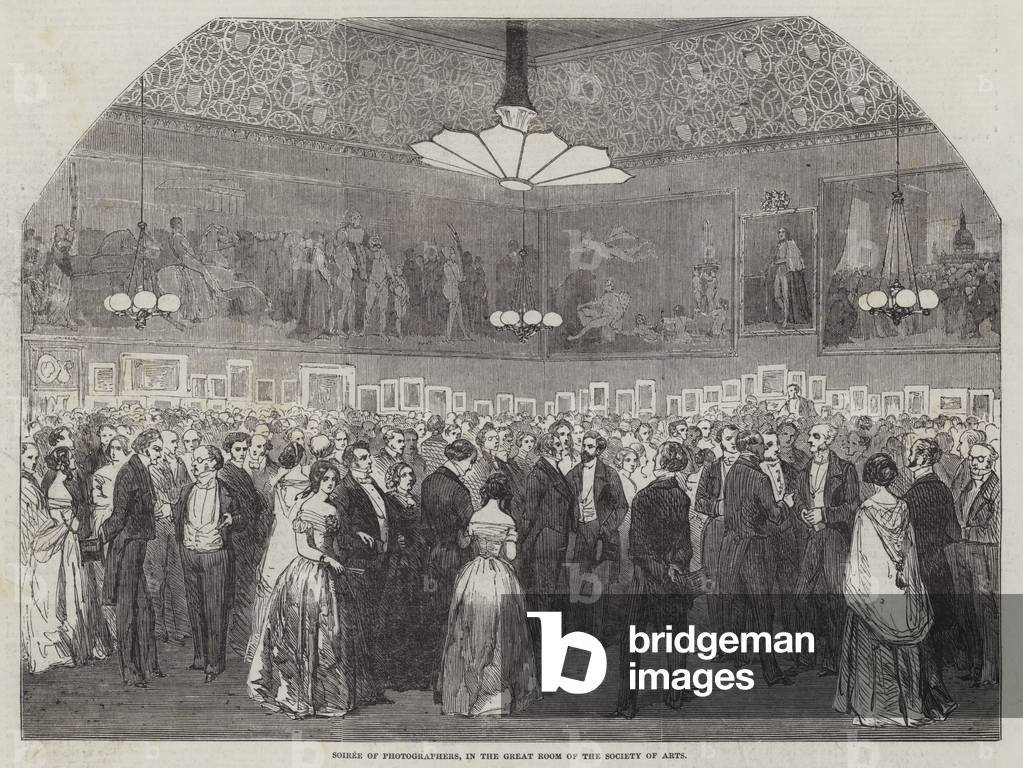 Soiree of Photographers, in the Great Room of the Society of Arts (engraving)