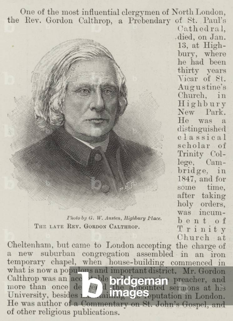 The late Reverend Gordon Calthrop (engraving)