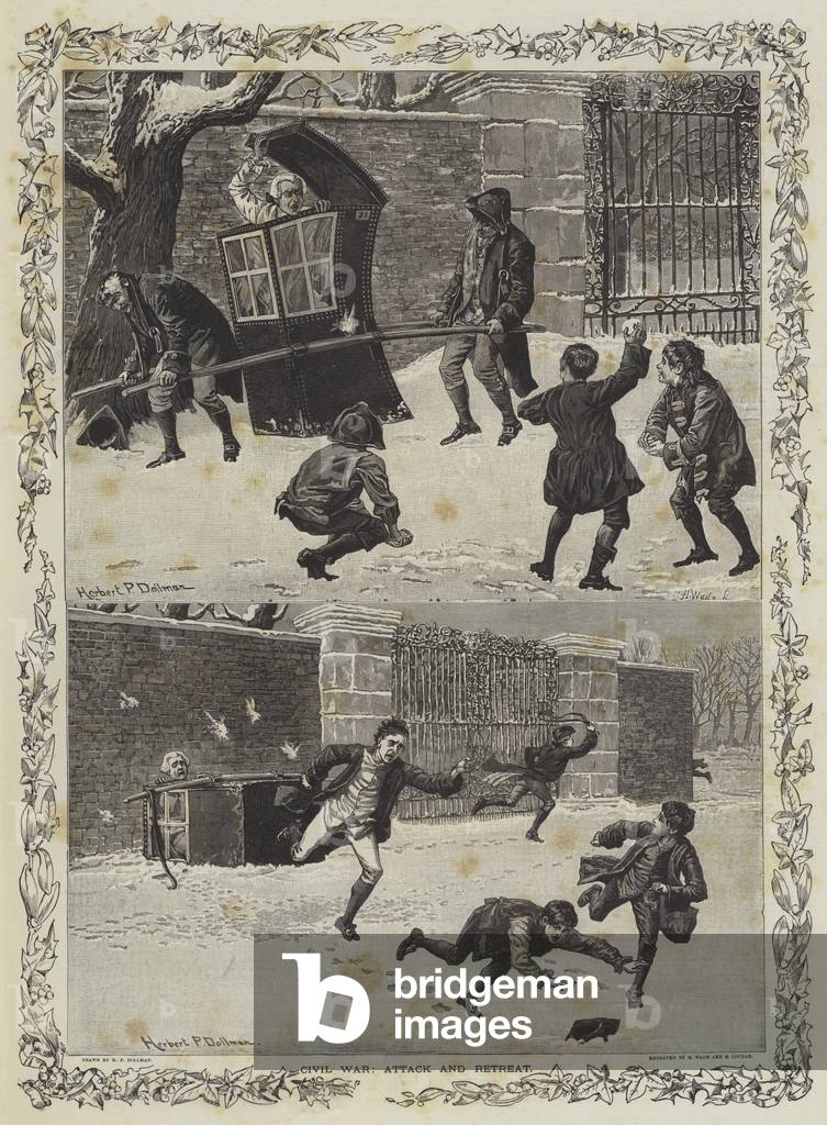 Civil War, Attack and Retreat (engraving)