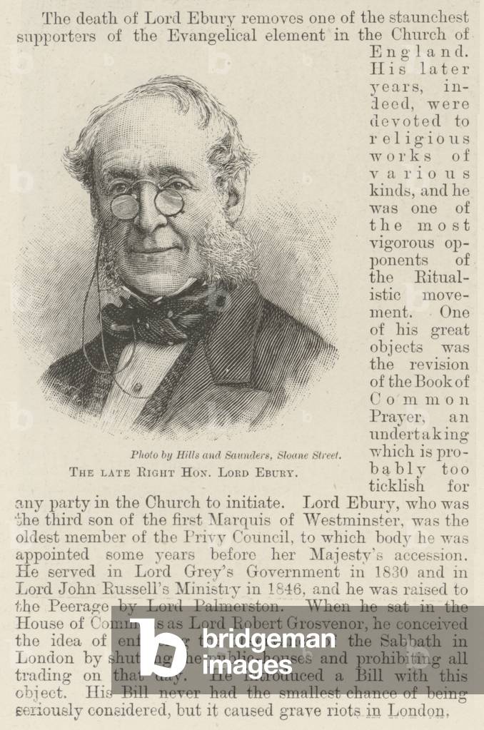 The late Right Honourable Lord Ebury (engraving)