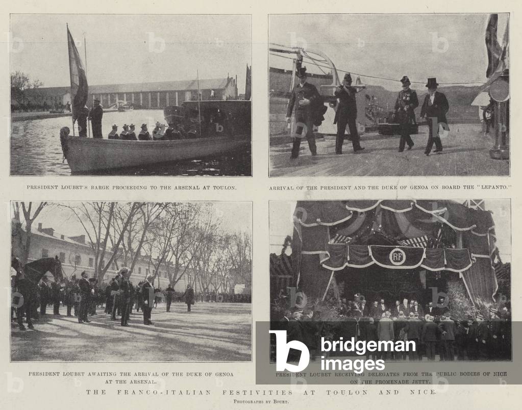 The Franco-Italian Festivities at Toulon and Nice (b/w photo)