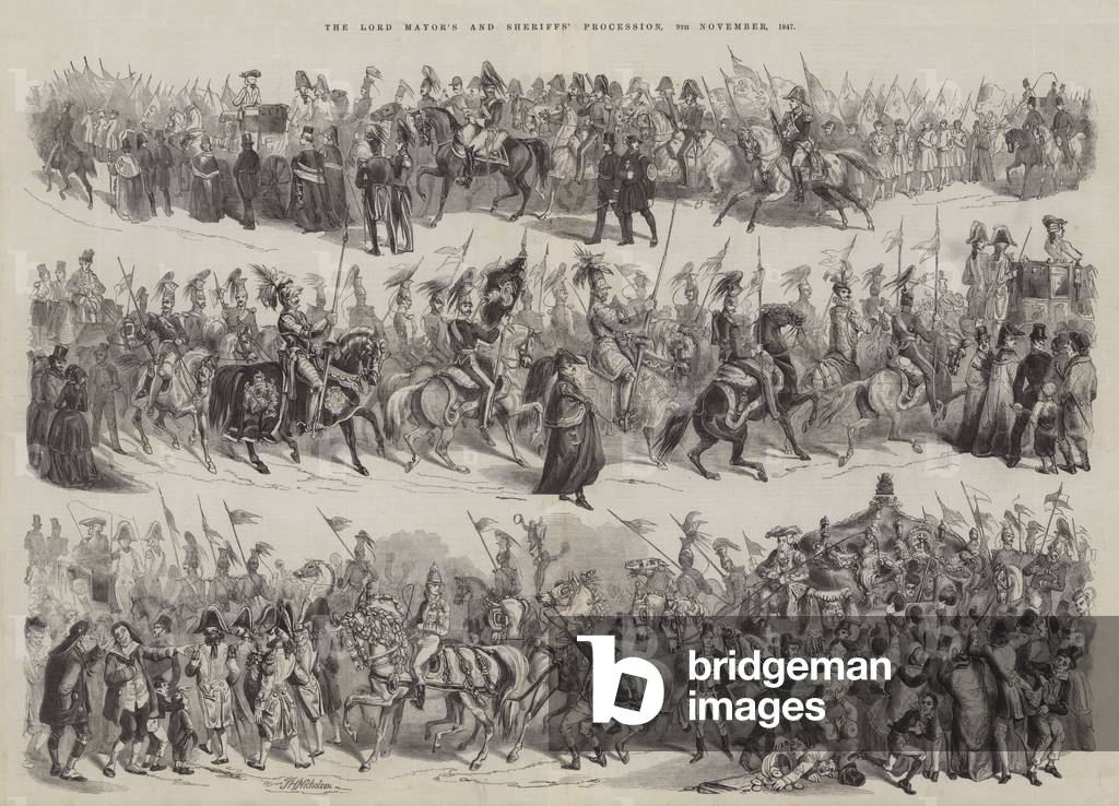 The Lord Mayor's and Sheriffs' Procession, 9 November 1847 (engraving)