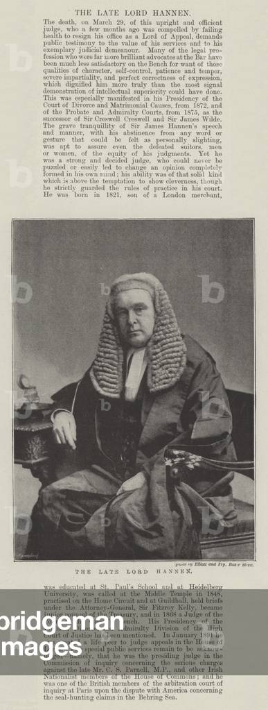 The late Lord Hannen (b/w photo)