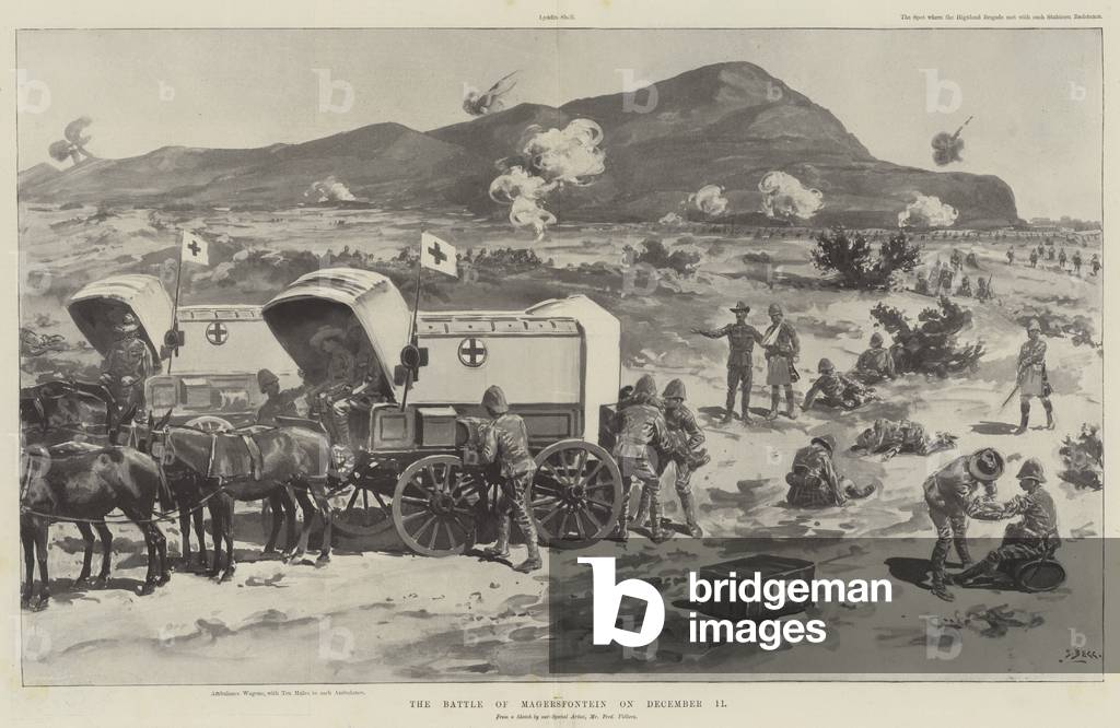 The Battle of Magersfontein on 11 December (litho)