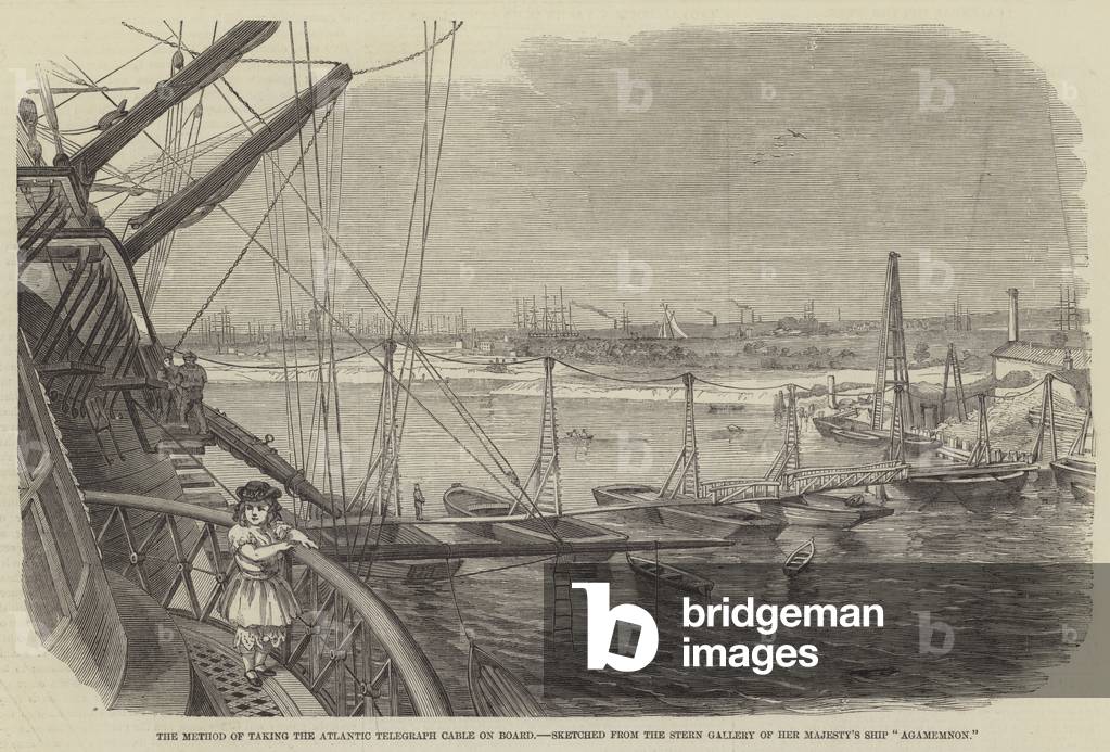 The Method of Taking the Atlantic Telegraph Cable on Board, sketched from the Stern Gallery of Her Majesty's Ship 