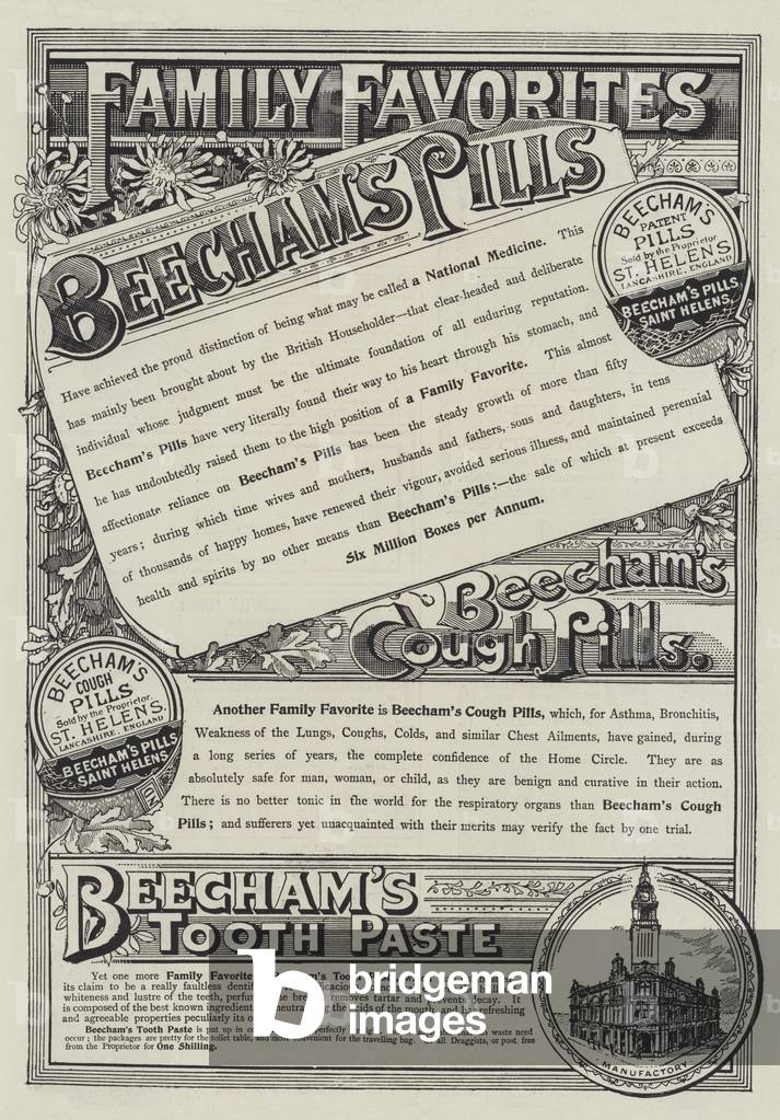 Advertisement, Beecham's Pills (engraving)