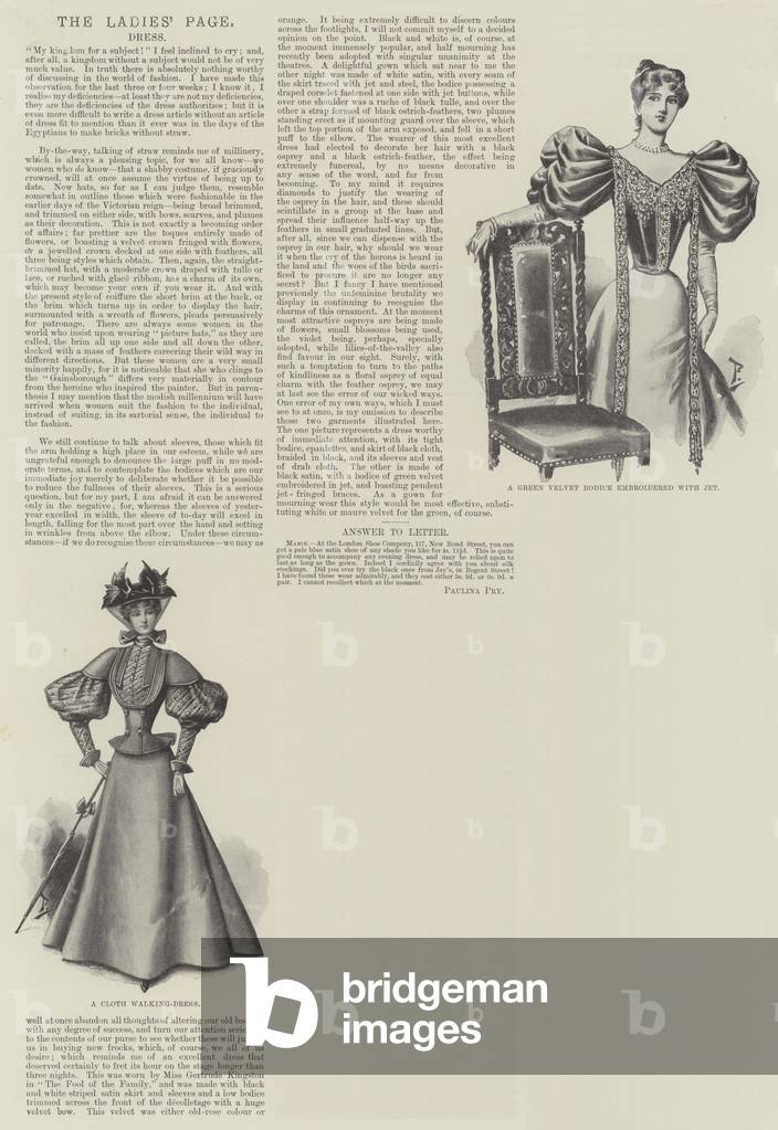 The Ladies' Page, Dress (litho)
