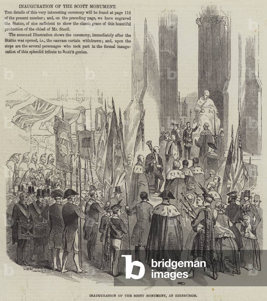 Inauguration of the Scott Monument, at Edinburgh (engraving)