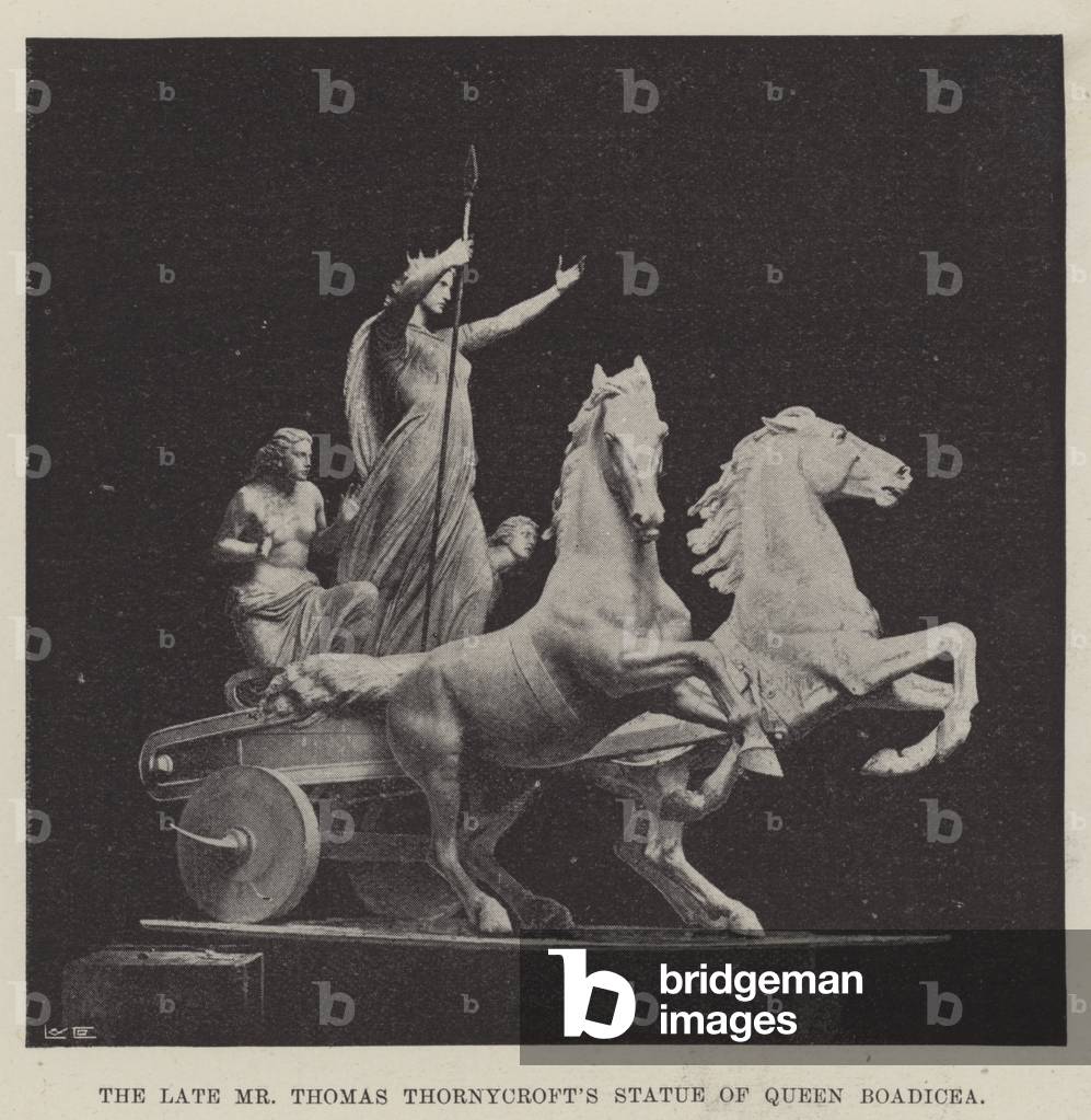 The late Mr Thomas Thornycroft's Statue of Queen Boadicea (b/w photo)