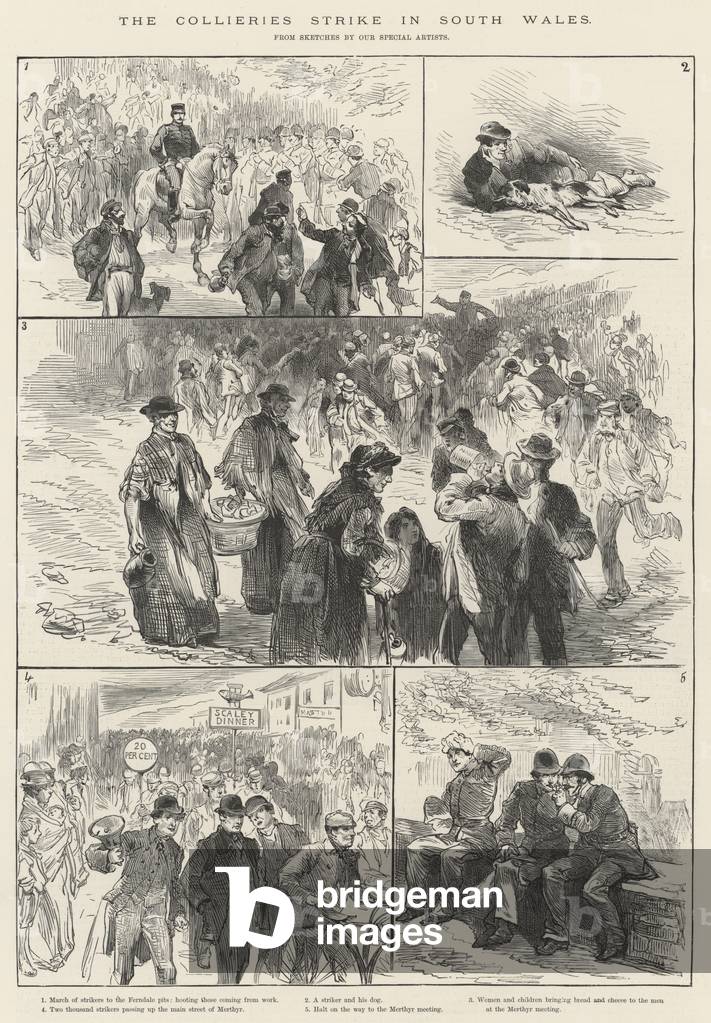 The Collieries Strike in South Wales (engraving)