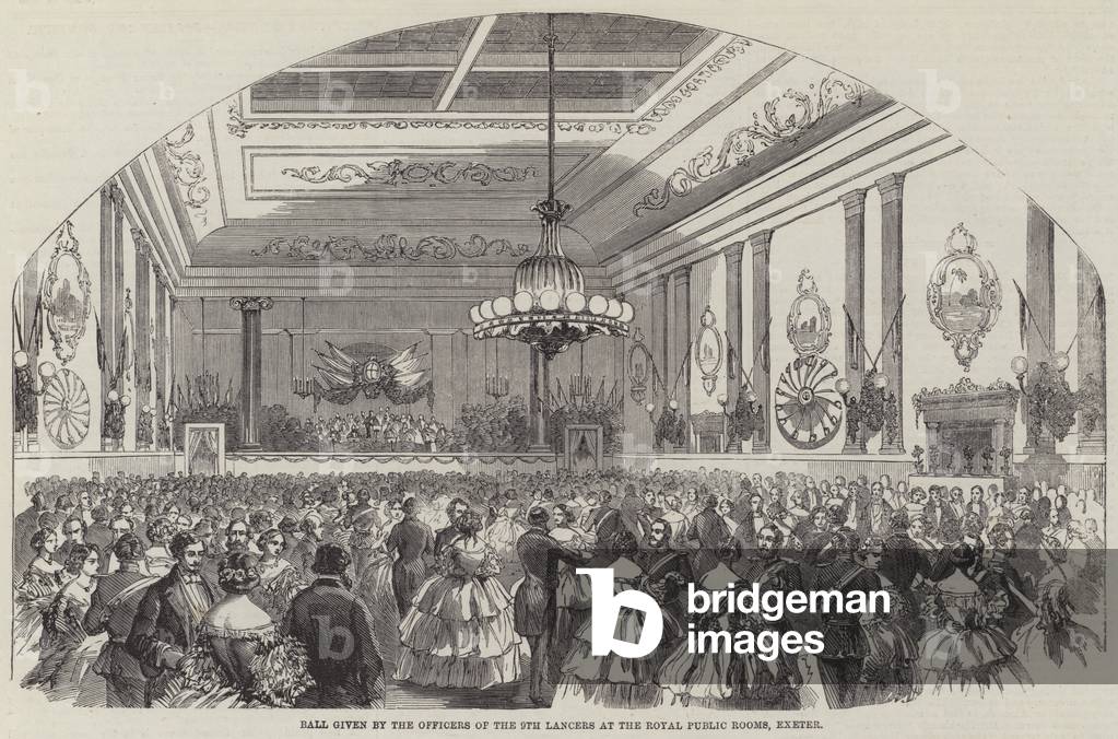Ball given by the Officers of the 9th Lancers at the Royal Public Rooms, Exeter (engraving)