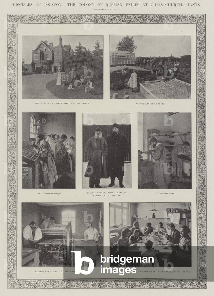 Disciples of Tolstoy, the Colony of Russian Exiles at Christchurch, Hants (b/w photo)
