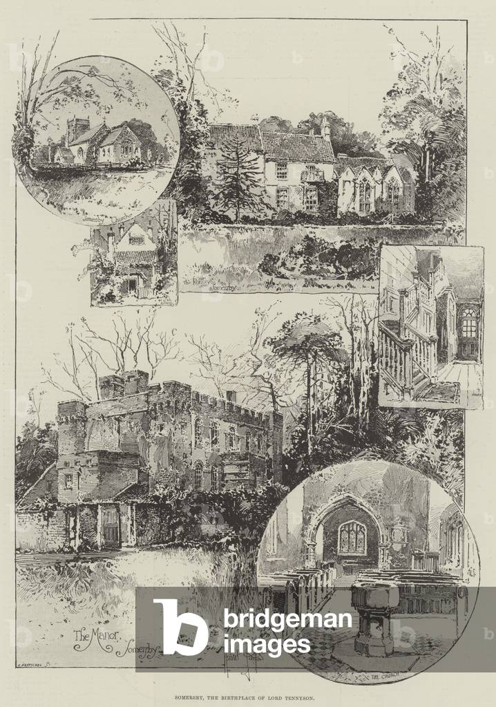 Somersby, the Birthplace of Lord Tennyson (engraving)
