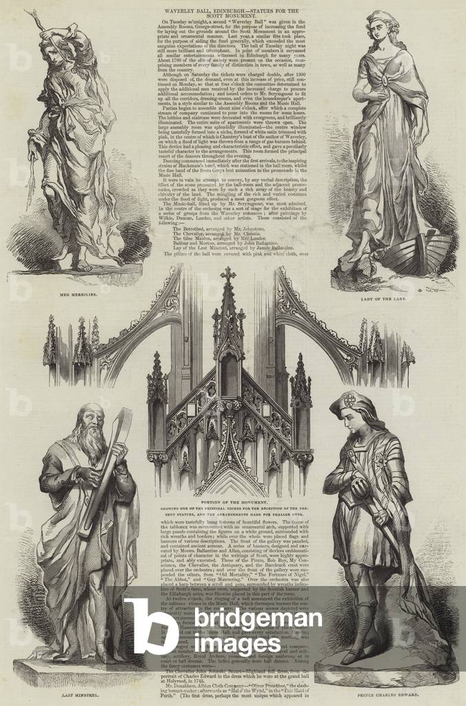 Waverley Ball, Edinburgh, Statues for the Scott Monument (engraving)
