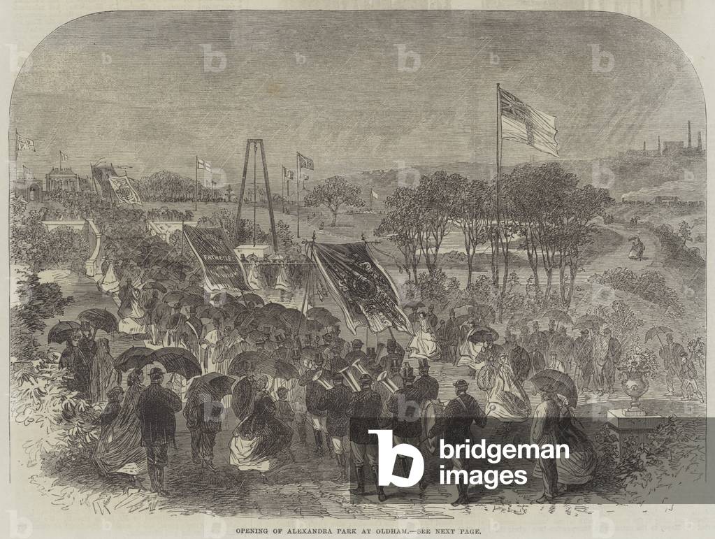 Opening of Alexandra Park at Oldham (engraving)