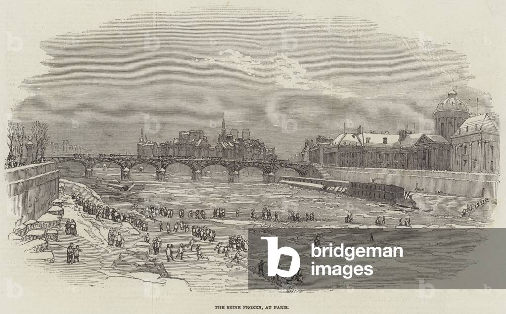 The Seine Frozen, at Paris (engraving)