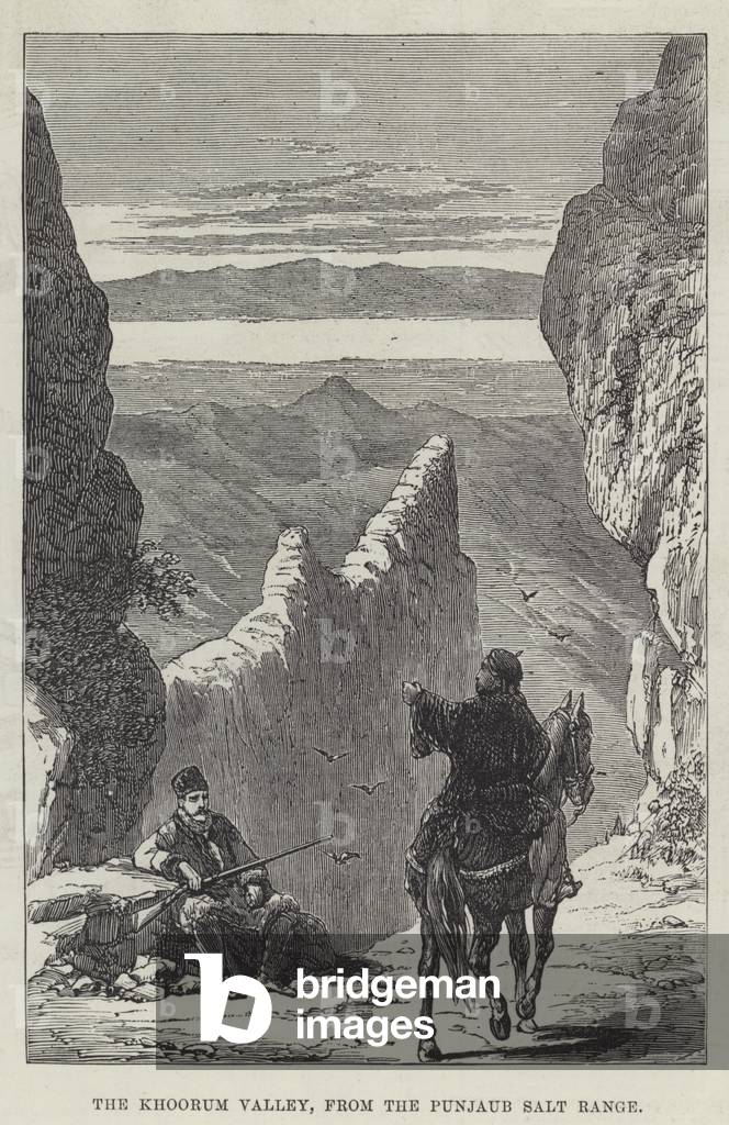 The Khoorum Valley, from the Punjaub Salt Range (engraving)