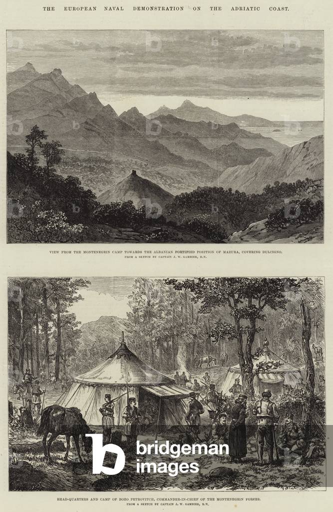 The European Naval Demonstration on the Adriatic Coast (engraving)