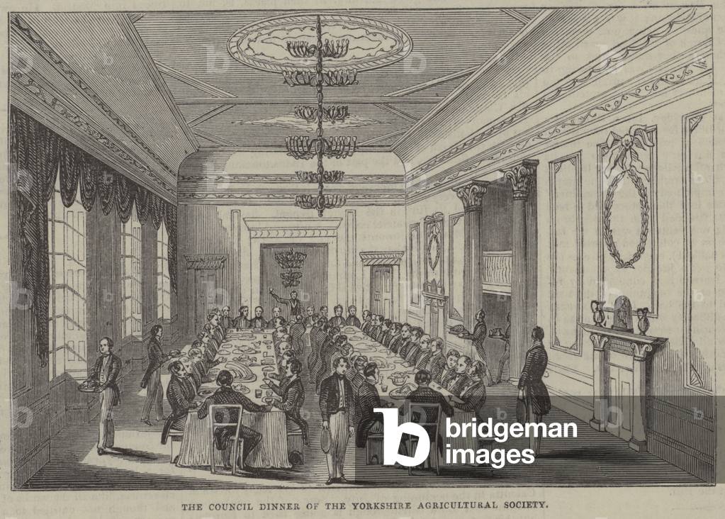 Council Dinner, Yorkshire Agricultural Society, 1843 (engraving)
