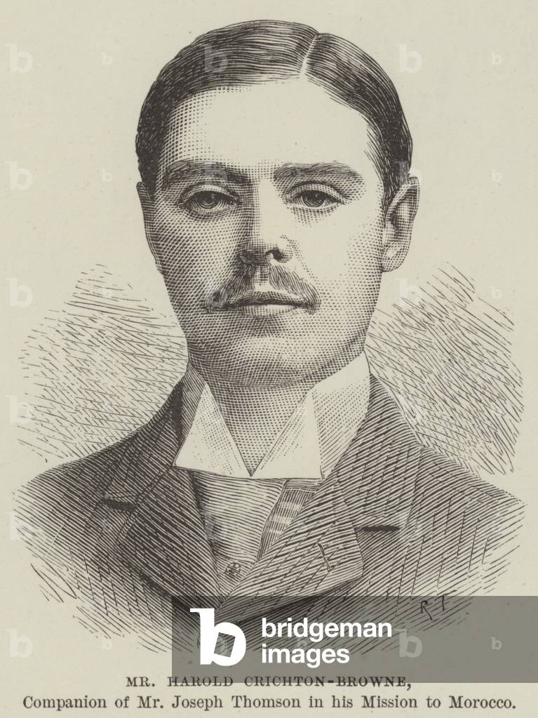 Mr Harold Crichton-Browne, Companion of Mr Joseph Thomson in his Mission to Morocco (engraving)