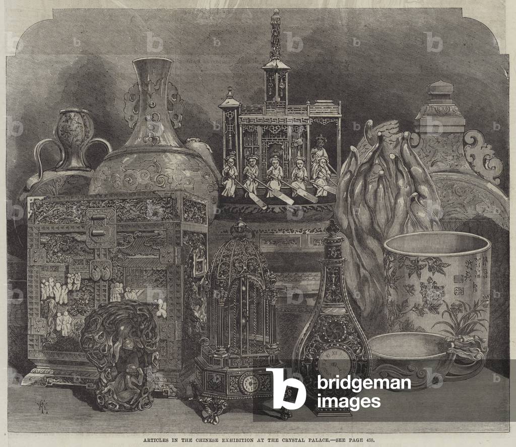 Articles in the Chinese Exhibition at the Crystal Palace (engraving)