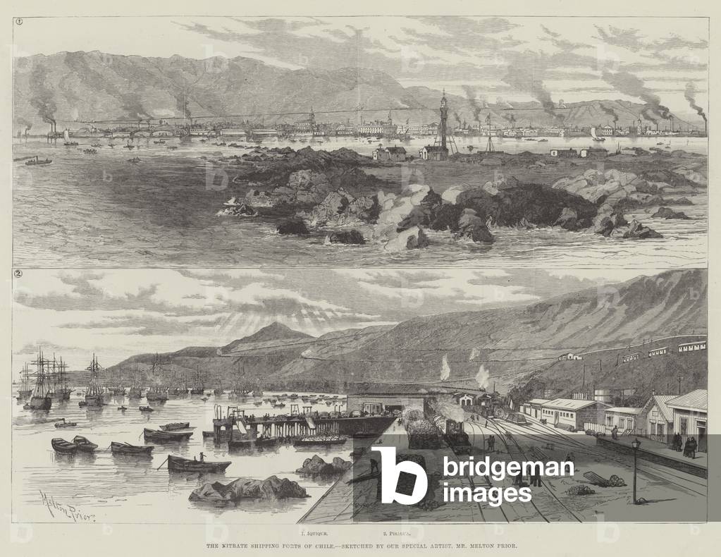 The Nitrate Shipping Ports of Chile (engraving)
