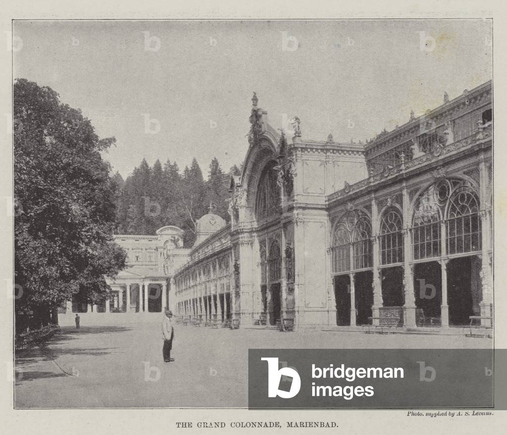 The Grand Colonnade, Marienbad (b/w photo)